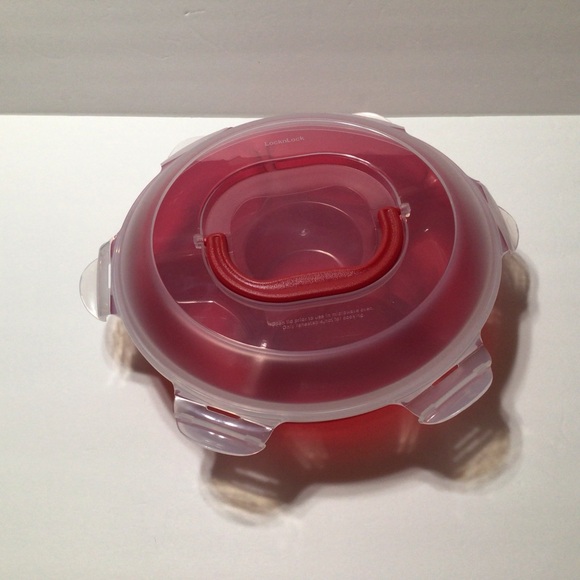 Lock n Lock Red Chip n Dip/ Veg Dip Slotted Bowl w Handle New in Original Box - Picture 8 of 9